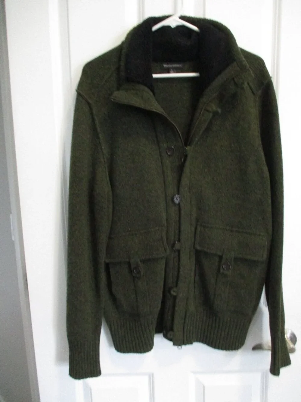 Vintage Banana Republic dark green sweater jacket